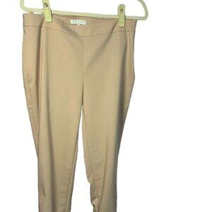 Chaus Womens Beige Slim Fit Cropped Pants Size 6 Cotton Blend Stretch Back Pocke